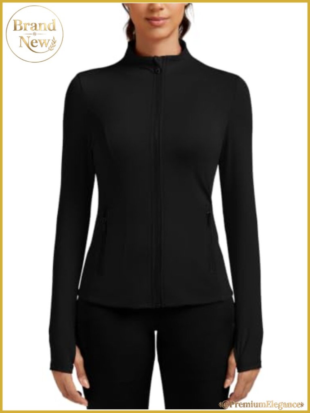 Lightweight Running Jacket Women Slim Fit Polyester Spandex Athletic Yoga